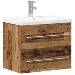 vidaXL Meuble sous-vasque avec lavabo avec tiroir 2 Pièces Bois ancien