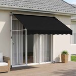 vidaXL Auvent rétractable manuel Noir 100 cm