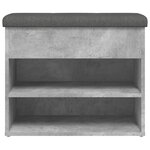vidaXL Banc à chaussures gris béton 62x32x50 cm bois d'ingénierie
