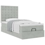 vidaXL Cadre de lit ottoman et matelas gris clair 90x200 cm velours