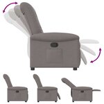 vidaXL Fauteuil inclinable Taupe Tissu