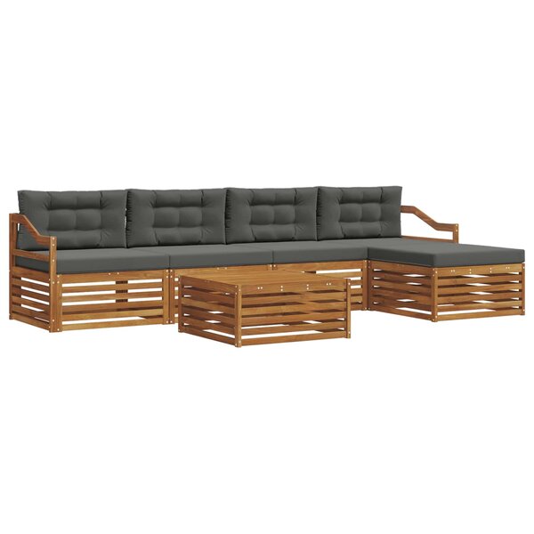 vidaXL Ensemble de canapés d'extérieur 6 pc Naturel et Anthracite