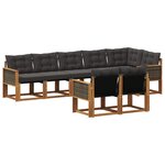 vidaXL Ensemble de canapés d'extérieur 8 pc Naturel et noir