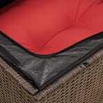 vidaXL Canapé de jardin avec coussins 3 places en résine tressée marron