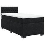 vidaXL Sommier à lattes de lit avec matelas Noir 90x200 cm Velours