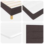 vidaXL Lit avec sommier et matelas & LED marron foncé 140x200 cm Tissu
