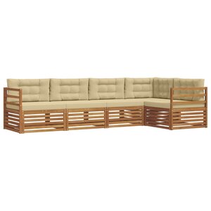 vidaXL Ensemble de canapés d'extérieur 5 pc Naturel et Beige