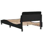 vidaXL Cadre de lit sans matelas noir 100x200 cm tissu