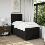 vidaXL Sommier à lattes de lit avec matelas Noir 90x190 cm Tissu