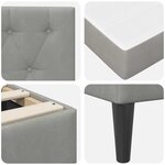 vidaXL Cadre de lit avec matelas Gris clair 120 x 190 cm Velours