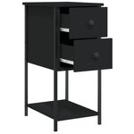 vidaXL Tables de chevet 2 Pièces noir 32x42x70 cm bois d'ingénierie