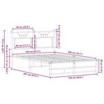 vidaXL Cadre de lit sans matelas chêne fumé 120x200 cm bois ingénierie