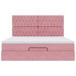 vidaXL Cadre de lit ottoman avec matelas rose 160x200 cm velours