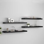 vidaXL Étagères murales flottantes 4 Pièces noir 90x23 5x3 8 cm MDF