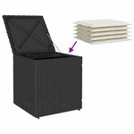 vidaXL Tabourets jardin coussins 2 Pièces noir 40x40x43 cm résine tressée