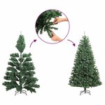 vidaXL Demi sapin de Noël artificiel mince avec support Argenté 240 cm