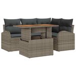vidaXL Ensemble de canapé de jardin 5 Pièces Gris Poly rotin