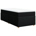 vidaXL Sommier à lattes de lit avec matelas Noir 100x200 cm Tissu