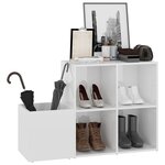 vidaXL Armoire à chaussures d’entrée blanc brillant bois ingénierie
