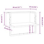 vidaXL Étagère murale avec barre chêne fumé 40x25x30 cm