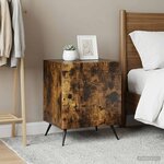 vidaXL Cabinet de chevet 2 pc Chêne fumé 43 x 34 5 x 50 cm