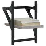 vidaXL Étagères murales avec barres 2 Pièces sonoma gris 20x25x30 cm