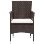 vidaXL Meubles à dîner de jardin et coussins 7 Pièces Poly rotin Marron