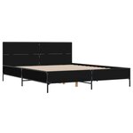 vidaXL Cadre de lit noir 140x190 cm bois d'ingénierie et métal