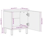 vidaXL Tables de chevet 2 Pièces noir bois de manguier massif brut