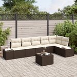 vidaXL Ensemble de canapé de jardin de 6 pièces avec coussins gris en poly rotin