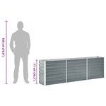 vidaXL Lit surélevé de jardin Acier galvanisé 240x40x77 cm Gris