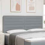 vidaXL Tête de lit LED avec des lumières à LED Gris clair 200 cm tissu