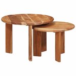 vidaXL Tables basses gigognes 2 Pièces Marron Bois d'Acacia Massif