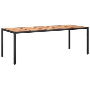 vidaXL Table de jardin pour repas Noir 250 x 100 x 75 cm Poly rotin