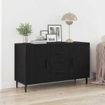 Buffet Noir Chêne vidaXL 100x36x60 cm en bois d'ingénierie