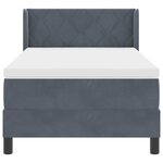 vidaXL Lit à ressorts avec matelas Gris foncé 200 x 90 cm Polyester