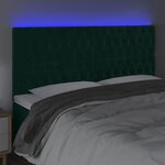 vidaXL Tête de lit à LED Vert foncé 180x7x118/128 cm Velours