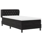 Lit Box Spring vidaXL avec Matelas Noir 100x200 cm Velours