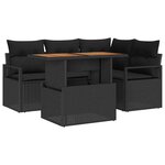 vidaXL Ensemble de salle à manger pour jardin 5 Pièces Noir  Marron