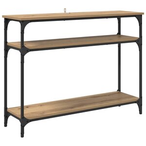 vidaXL Table console avec étagère Chêne artisanal 100 x 29 x 75 cm