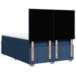vidaXL Sommier à lattes de lit avec matelas Bleu 140x190 cm Tissu