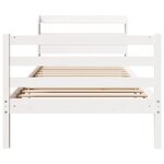 vidaXL Cadre de lit avec tête de lit sans matelas blanc 90x190 cm