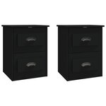 vidaXL Tables de chevet murales 2 Pièces noir 41 5x36x53 cm