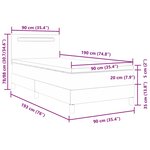 vidaXL Cadre de lit avec matelas Noir 90 x 190 cm Faux cuir