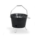 Barbecue à charbon portable Ø 27 cm grille acier chromé - Hauteur 24 cm - Pieds pliables  poignées