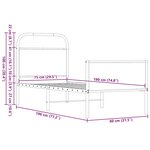 vidaXL Cadre de lit sans matelas 75x190cm chêne marron bois ingénierie