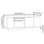 vidaXL Table basse Blanc 110x50x40 cm Bois massif de pin