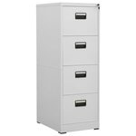vidaXL Classeur Gris clair 46x62x133 cm Acier