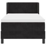 vidaXL Lit avec sommier à ressorts et matelas Noir 90x200 cm Velours