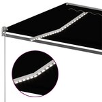 vidaXL Auvent automatique capteur de vent et LED 600x300 cm Anthracite
